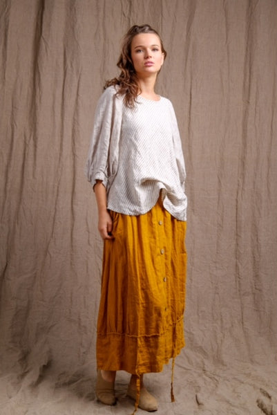 dyed long linen skirt, casual and comfy outfit